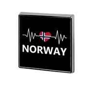 Broche carrée pour homme, motif drapeau norvégien, pour chemises, sacs à main, réunions, école, voyage, cadeau d'affaires, 0.7inx0.7in, Métal