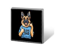 Broche carrée tendance « Berger allemand » pour homme et femme, badge en métal amusant à accrocher à une veste, un sac ou un chapeau.
