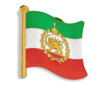 Broche Carte De L Iran En Acier Inoxydable Avec Drapeau De La Perse Lion Et Couronne Du Soleil Faravahar Derafsh Kaviani Persan Iranien Pingles Insigne Souvenir (Or 2)