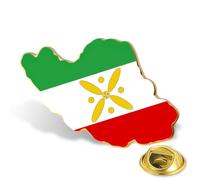 Broche Carte De L Iran En Acier Inoxydable Avec Drapeau De La Perse Lion Et Couronne Du Soleil Faravahar Derafsh Kaviani Persan Iranien Pingles Insigne Souvenir (Or 4)