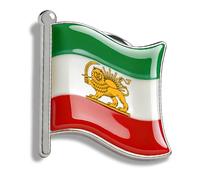 Broche carte de l'Iran en acier inoxydable avec drapeau de la Perse, lion et couronne du soleil, Faravahar/Derafsh Kaviani, persan iranien, épingles, insigne souvenir, One Size, Acier inoxydable, Pas