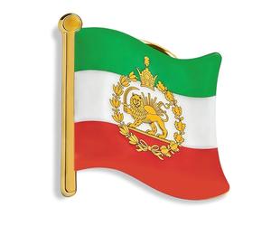 Broche carte de l'Iran en acier inoxydable avec drapeau de la Perse, lion et couronne du soleil, Faravahar/Derafsh Kaviani, persan iranien, épingles, insigne souvenir, One Size, Acier inoxydable, Pas