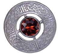 Broche celtique - Épingle à kilt écossais traditionnelle, broche à carreaux de 7,6 cm avec pierre précieuse étincelante pour homme et femme, châle, écharpe et écharpe écossais, accessoire de robe