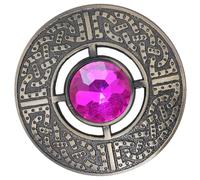Broche celtique - Épingle à kilt écossais traditionnelle, broche à carreaux de 7,6 cm avec pierre précieuse étincelante pour homme et femme, châle, écharpe et écharpe écossais, accessoire de robe