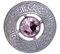 Broche celtique - Épingle à kilt écossais traditionnelle, broche à carreaux de 7,6 cm avec pierre précieuse étincelante pour homme et femme, châle, écharpe et écharpe écossais, accessoire de robe