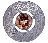 Broche celtique - Épingle à kilt écossais traditionnelle, broche à carreaux de 7,6 cm avec pierre précieuse étincelante pour homme et femme, châle, écharpe et écharpe écossais, accessoire de robe