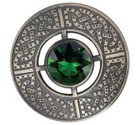 Broche celtique - Épingle à kilt écossais traditionnelle, broche à carreaux de 7,6 cm avec pierre précieuse étincelante pour homme et femme, châle, écharpe et écharpe écossais, accessoire de robe