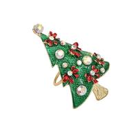 Broche cerises de Noël avec strass colorés en alliage de métal style dessin animé bijoux de vacances pour vêtements accessoires de dessin animé broche de Noël, taille unique, Comme décrit