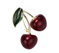 Broche cerises en alliage - Broche unique pour ceux qui aiment les accessoires uniques et accrocheurs, One Size, Comme décrit