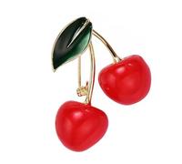 Broche cerises en alliage pour corsage - Plante unique pour ceux qui aiment les accessoires uniques et accrocheurs en alliage, taille unique, Comme décrit