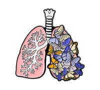 Broche cerveau rose en forme d'os, de poumon, badge en métal avec fleurs humaines, reflets, vêtements, sacs, bijoux, broche cadeau broche broche broche pour femme, taille unique, Métal