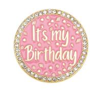 Broche C'est Mon Anniversaire en Strass Rose pour Femme, Cristal Scintillant Pins Anniversaire pour Célébrations Événements Accessoires de Fête