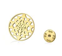 Broche chakra Sri Yantra Symbole hindouisme Géométrie Sacrée Broche Hindou Méditation Talisman Yoga Bijoux Religion Cadeau pour Femme, Medium, Acier inoxydable, Pas de gemme