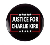 Broche Charlie Kirk A True Patriot, Pray Justice for Charlie Kirk, souvenir inspirant de Charlie-Kirk, badge de motivation Charlie-Kirk pour sacs à dos et vêtements, 1PCS, Acier allié