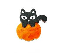 Broche Chat Citrouille Mignon Design Drôle En Résine Acrylique Pour Femme Homme Épingle à Vêtement Chapeau Sac Accessoire Halloween Fête Toussaint Style Kawaii Couleurs Vives Décorations Festives