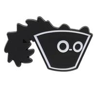 Broche chat : drôle tasse d'eau dessin animé chat avec balai - épingle en émail, Klein, Métal non précieux