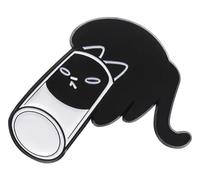 Broche chat : drôle tasse d'eau dessin animé chat avec balai - épingle en émail, Klein, Métal non précieux