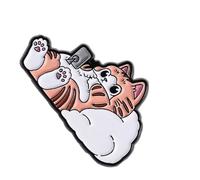 Broche chat ludique pour tenue décontractée, décoration de poitrine en alliage, accessoire idéal pour les amoureux des animaux, Einheitsgröße, comme décrit