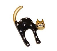Broche chats à pois avec conception d ' huile goutte à goutte pour femmes, accessoires de mode, épingle à revers élégante
