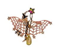 Broche chauve-souris d'Halloween en alliage cristal ceinture bijoux fantaisie pour fête étrange amélioration fête Halloween garniture