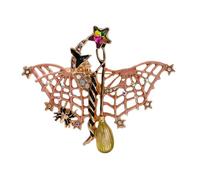 Broche chauve-souris d'Halloween en alliage et cristal pour ceinture - Bijoux fantaisie pour fête étrange, amélioration de costume de chauve-souris