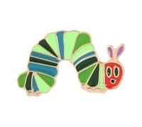 Broche chenille affamée avec motif chemin de fer fraise, Klein, Métal non précieux