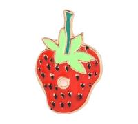 Broche chenille affamée avec motif chemin de fer fraise, Klein, Métal non précieux