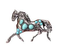 Broche Cheval,Bijou Rétro et Élégant avec des Perles Bleues en Forme de Cheval - Broches Animales | pour Femmes et Hommes sur Pull, Châle, Sac, Sac à Dos, Écharpe, Robe, Vêtements et