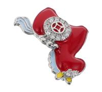 Broche Cheval du Zodiaque Chinois Rouge, Style Vintage en Cuivre | Épingle de Cheval 2026, Clip Sûr et Léger, pour Chapeaux, Fêtes et Milieux Professionnels