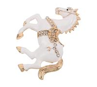 Broche Cheval en Cristaux Style Palais Impérial, Alliage Blanc
