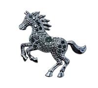 Broche cheval en strass scintillants fait à la main en émail - Accessoire léger pour un usage quotidien, taille unique, Comme décrit