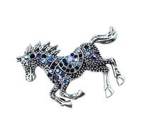 Broche cheval en strass scintillants fait à la main en émail - Accessoire léger pour un usage quotidien, taille unique, Comme décrit