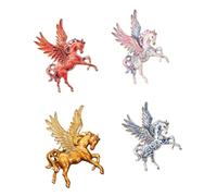 Broche cheval volant élégante en alliage léger, 4 pièces, Badge sur le thème des animaux, bijoux de poitrine, broche de Corsage à la mode