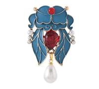 Broche Cigale d'Été Bleu Brûlé Imitation - Double Usage National Style Animal Corsage Pin pour Unisexe