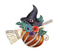Broche citrouille, épinglette citrouille | Épingle d’Halloween - Broche de Thanksgiving pour chapeau de magicien noir, broche de en strass, de strass pour les vacances d'automne