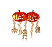 Broche Citrouille Maléfique Épinglette Halloween Pour Femmes Et Filles Dorée Accessoire De Chapeau Sac Ou Vêtement Cadeau Festif Style Sorcière Bijou Fantaisie Déclaration