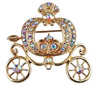 Broche Citrouille Or, Bijou Mode Femme Élégant | Accessoire Orné de Cristaux Délicat pour Bal de Fin d'Année, Fiançailles et Promenade