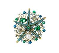 Broche classique d'inspiration maritime en alliage robuste et couleurs vives, broche sertie de pierres, fabriquée à la main en alliage, Einheitsgröße, comme décrit