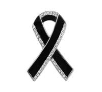 Broche classique en alliage noir en forme de ruban - Design élégant - Pour porter au quotidien et décorer un chapeau, One Size, Comme décrit