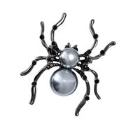Broche classique en forme d'animal avec perles noires et blanches - Unisexe - Décoration d'Halloween - Broche pour femme, taille unique, Comme décrit