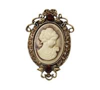 Broche classique en forme de camée rétro en filigrane avec alliage robuste pour femme Accessoire de vêtements pour cadeau Broche camée en alliage brillant, taille unique, Comme décrit