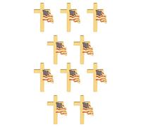 Broche classique en forme de croix rouge blanche bleue en alliage robuste accessoire pour fêtes à thème et souvenirs, 50 pieces, Comme décrit