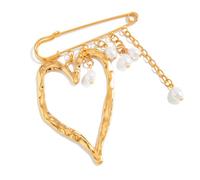 Broche classique en forme de cœur avec bords lisses - Bijou résistant aux allergies - Pour un usage quotidien ou des occasions spéciales - Cadeau romantique, taille unique, Comme décrit