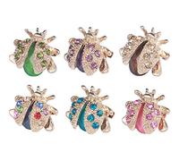 Broche Coccinelle, 6 Pièces Broche Insecte, Broche Animaux, Broche Femme pour Banquets, Fêtes, Mariages, Robes, Décorations, Cadeaux de Noël (6 Couleurs)