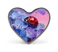 Broche coccinelle sur hortensia, en forme de cœur, émaillée, pour homme et femme. Accessoire de mode et de décoration pour vê