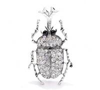 Broche Coccinelle Vert et Rouge Créative pour Femme - Broche Insecte Strass Tendance, One Size, Métal