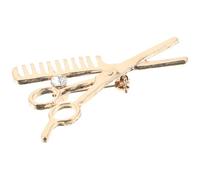 Broche Coiffure Peigne et Ciseaux en Alliage de Zinc pour Vestes | Décor Doré au Style Barbier, pour Tenue Professionnelle, Travail et Passionnés de Mode
