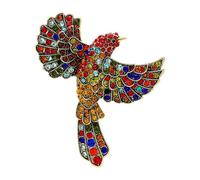 Broche colibri colorée de grande taille élégante avec strass pour vêtements, accessoires de vêtements, bijoux pour femmes et filles, épingle à oiseau colorée, taille unique, Comme décrit