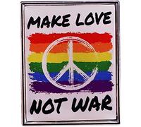 Broche colorée arc-en-ciel « Make Love Not War » - Badge de paix - Accessoire pour bijoux, veste, épinglette en métal, Métal