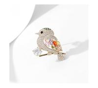 Broche colorée incrustée de zircon pour femme, broche de luxe, accessoires d'aiguille méchant, cardigan antidérapant petit oiseau pie, taille unique, Agate